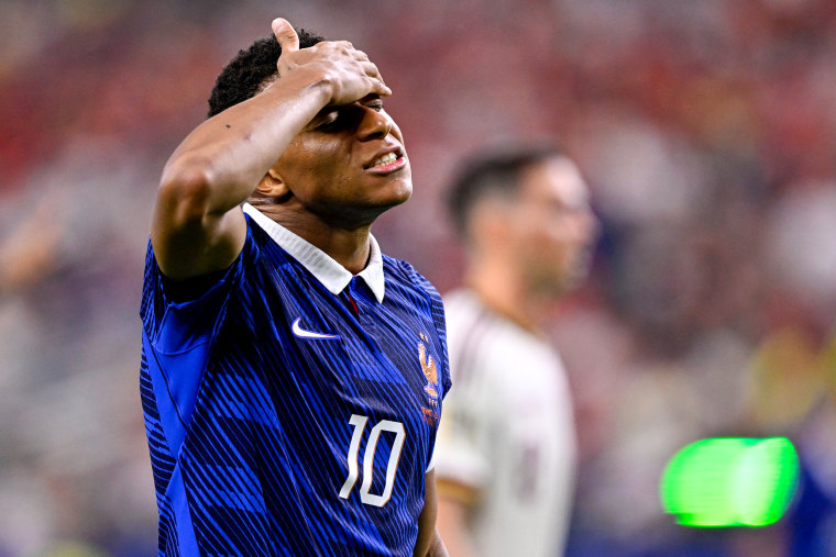 Kylian Mbappé of France during the Semi Final - FIFA World Cup 2026 match against Spain at Dallas Stadium on July 14.Pablo Morano / BSR Agency / Getty Images
