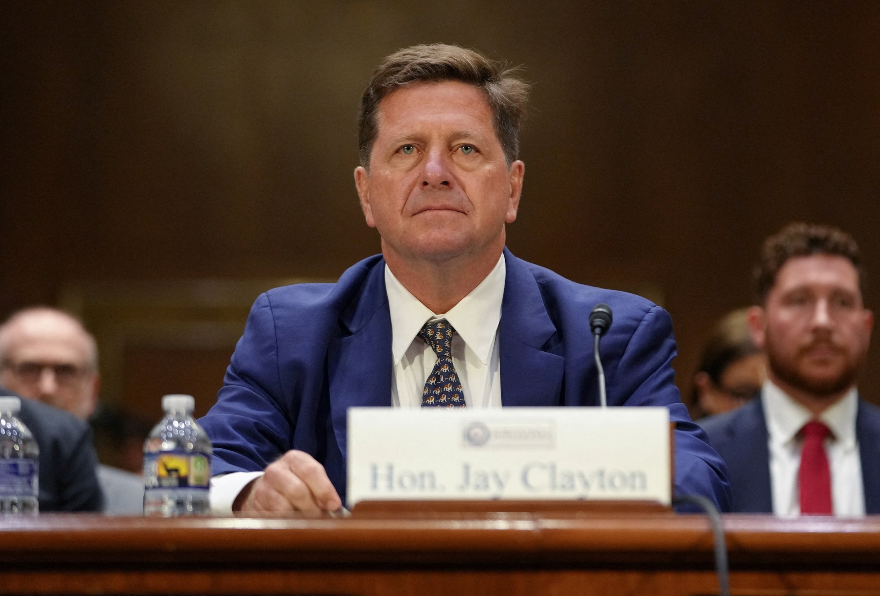 Jay Clayton, President Donald Trump's nominee to be Director of National Intelligence, attends his Senate Intelligence Committee confirmation hearing on Capitol Hill in Washington, July 15, 2026.Nathan Howard/Reuters