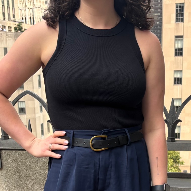 Thirdlove’s TempSync T-Shirt Bra practically disappears under fitted clothing like this tank top, and it gives me lots of lift and support.Courtesy Zoe Malin