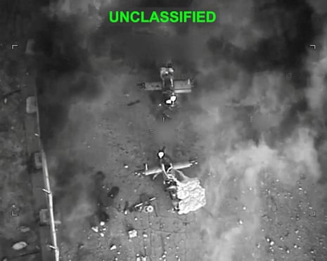 Explosions at an unknown location during what US Central Command says were strikes on Iran.Photograph: US Central Command/Reuters