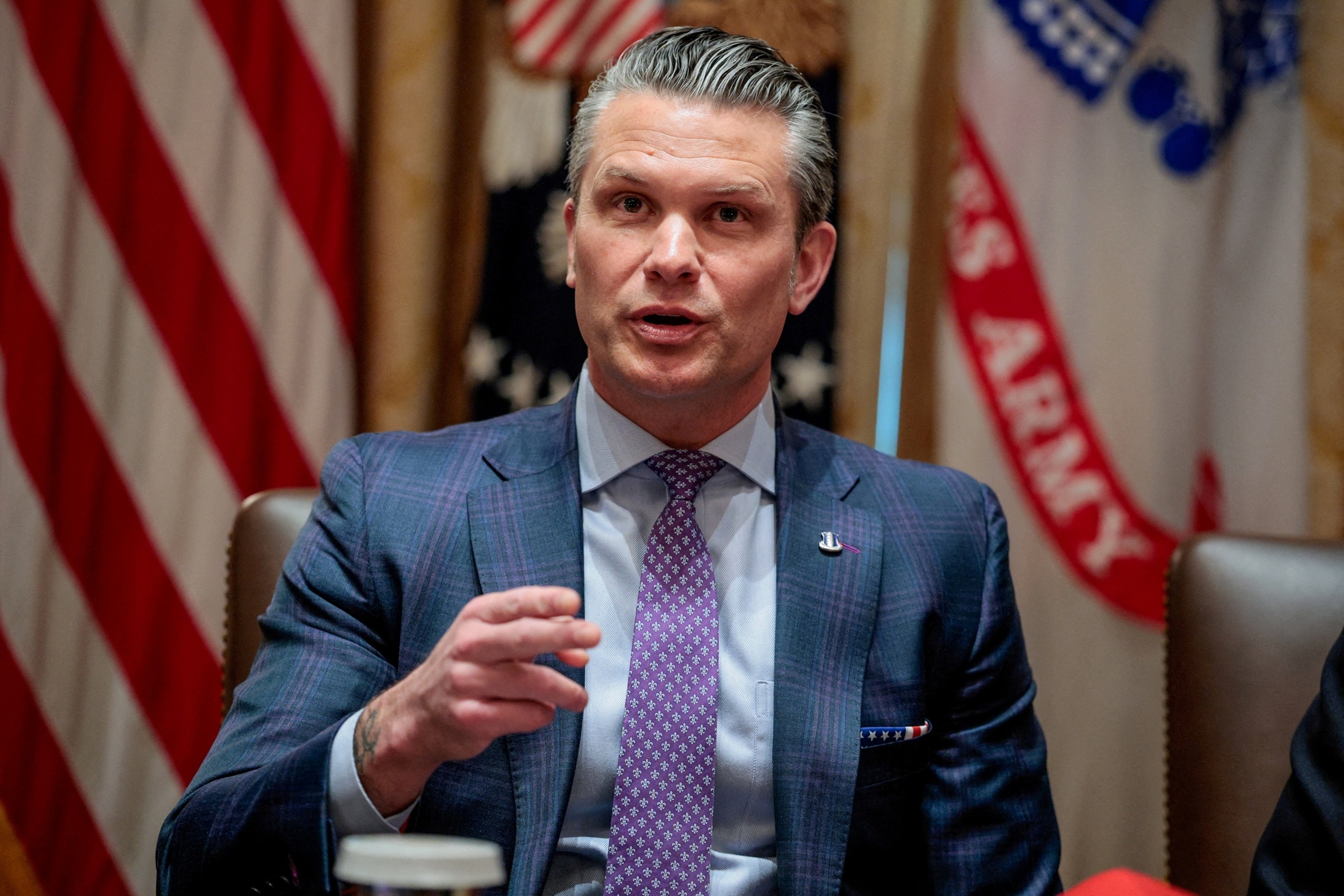 Defense Secretary Pete Hegseth speaks during a cabinet meeting in the Cabinet Room at the White House, May 27, 2026.Evan Vucci/Reuters, FILE
