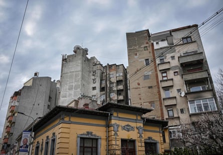 High seismic risk flats in central Bucharest.Photograph: Daniel Mihăilescu/AFP/Getty Images