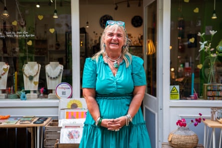 Carole Mourier, owner of Full Moon Designs in the market, said she felt the traders were ‘shaping history’ with their plans.Photograph: Jill Mead/The Guardian