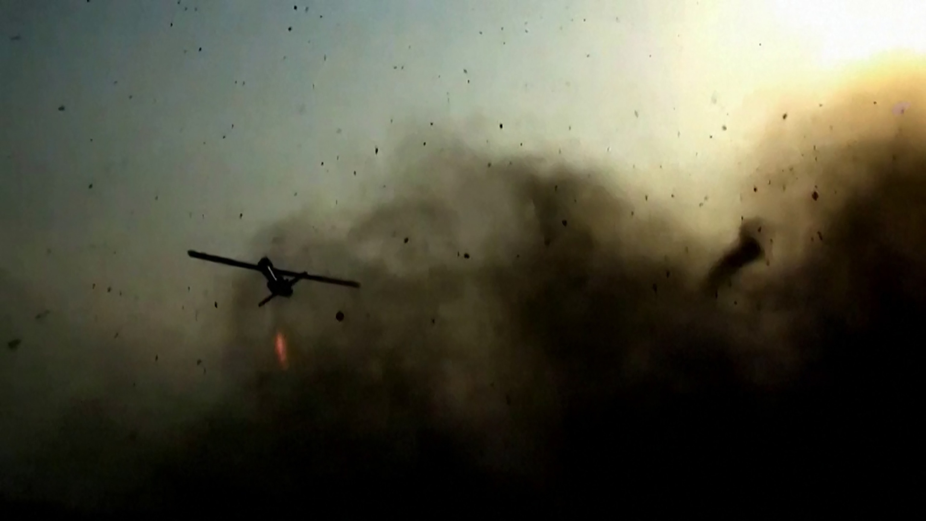 This screen grab taken on July 15, 2026, from video footage released by the Islamic Revolutionary Guard Corps' Sepah News website on July 14, 2026, allegedly shows a drone being launched from an undisclosed location,-/SEPAHNEWS.COM/AFP via Getty Images