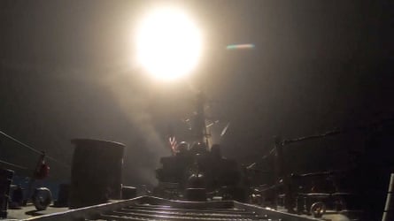 Another image released by the US military shows a missile being launched at Iran.Photograph: US Central Command/Reuters