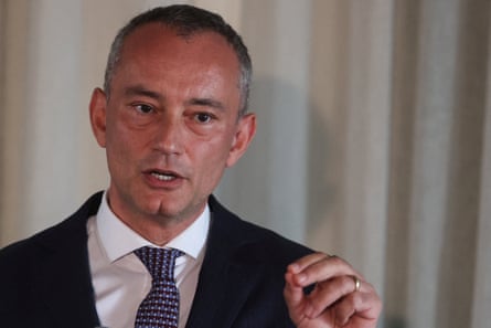 The Bulgarian diplomat Nickolay Mladenov, the BoP’s lead envoy for Gaza, at a briefing for members of the media in Jerusalem in May.Photograph: Ammar Awad/Reuters