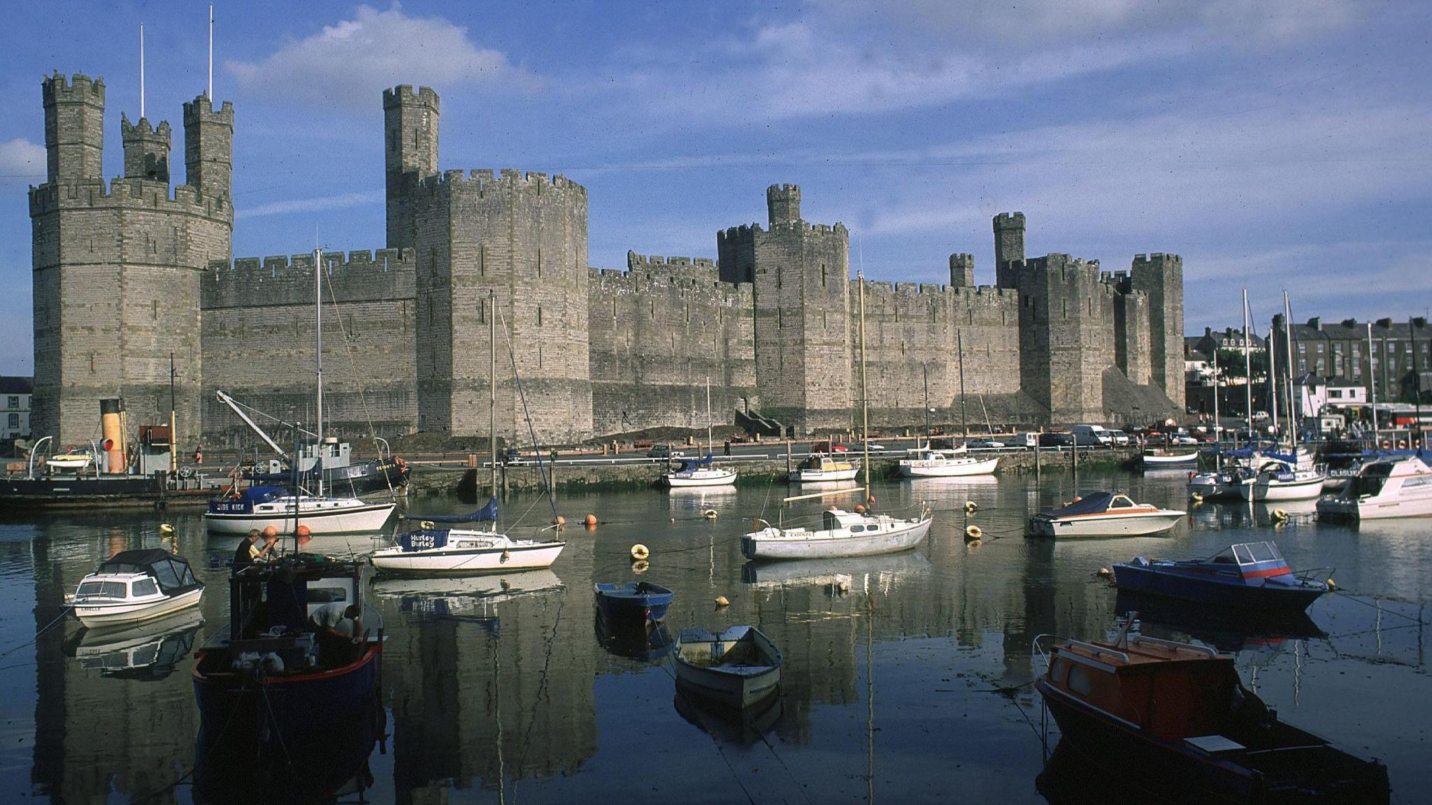 Image caption,Caernarfon Castle's massive walls have "survived largely unchanged from the original construction about seven centuries ago", Vance writes