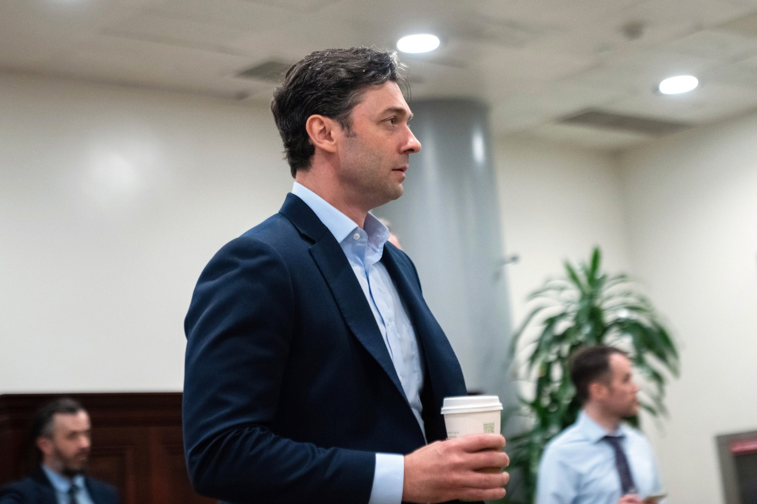 Sen. Jon Ossoff walks through the Capitol during votes in Washington, D.C., on July 16, 2026.Allison Robbert/AP Photo