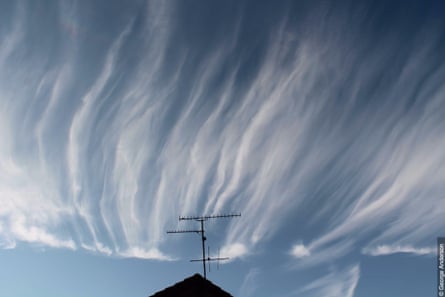 Cirrus uncinus, or mare’s tails, in Wokingham, England.Photograph: George Anderson/WMO