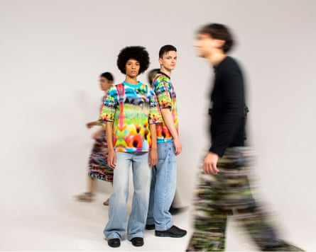 Models wearing designs by by Cap_able, which markets them as making AI recognition more difficult.Photograph: PR