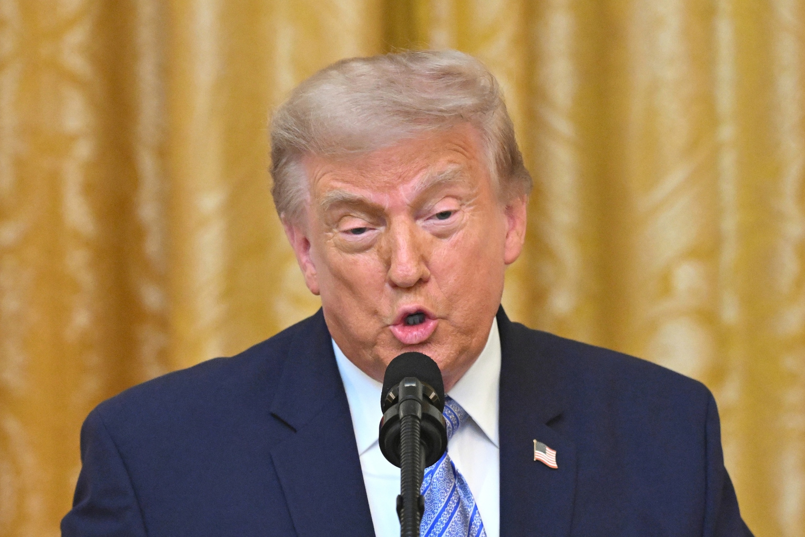President Donald Trump addresses the nation from the East Room of the White House in Washington, July 16, 2026.Saul Loeb/Pool via AP