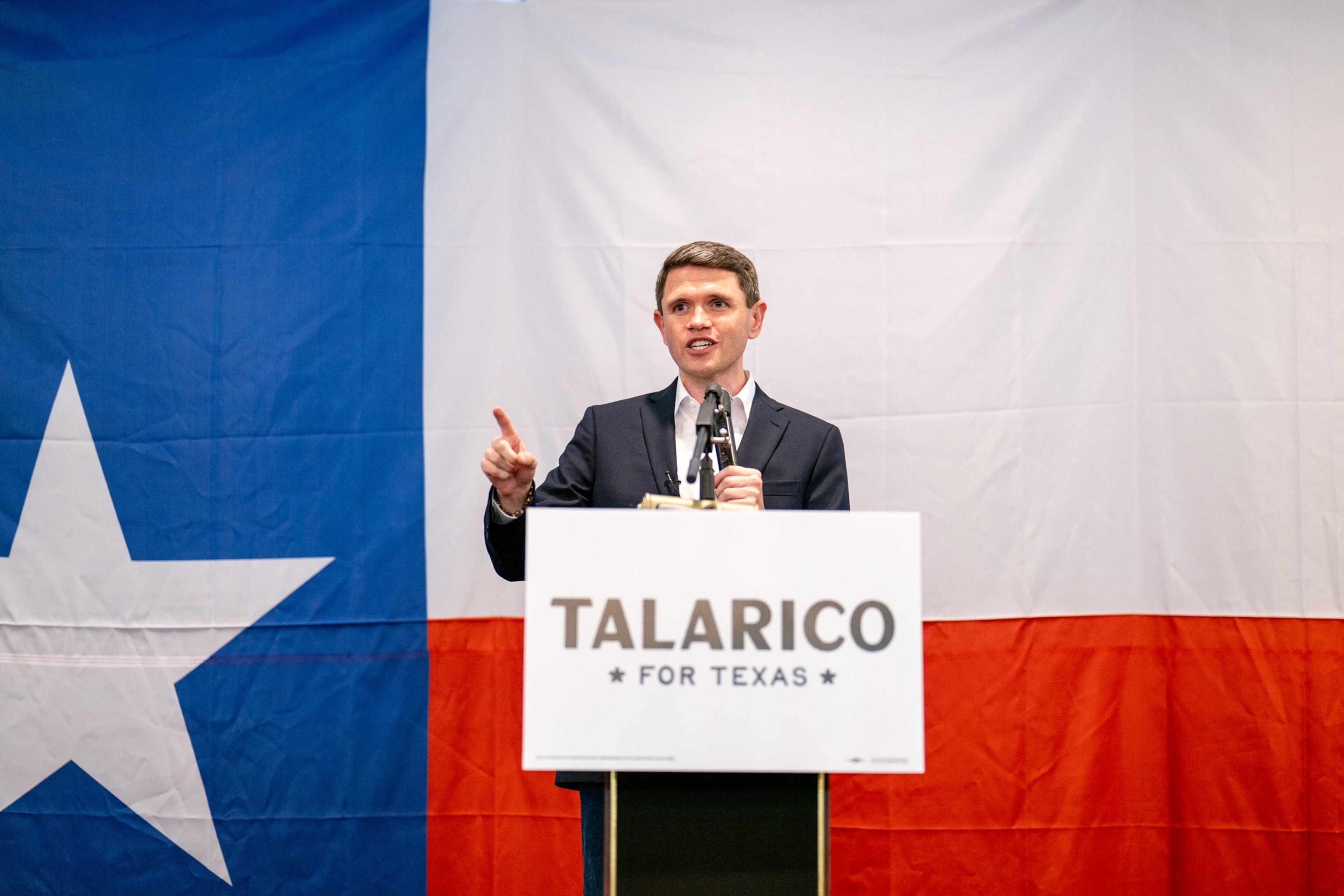 Democratic Senate candidate James Talarico speaks during a "Talarico for Texas: Frontera Tour" campaign rally at the La Posada facility, July 14, 2026, in Laredo, Texas.Brandon Bell/Getty Images
