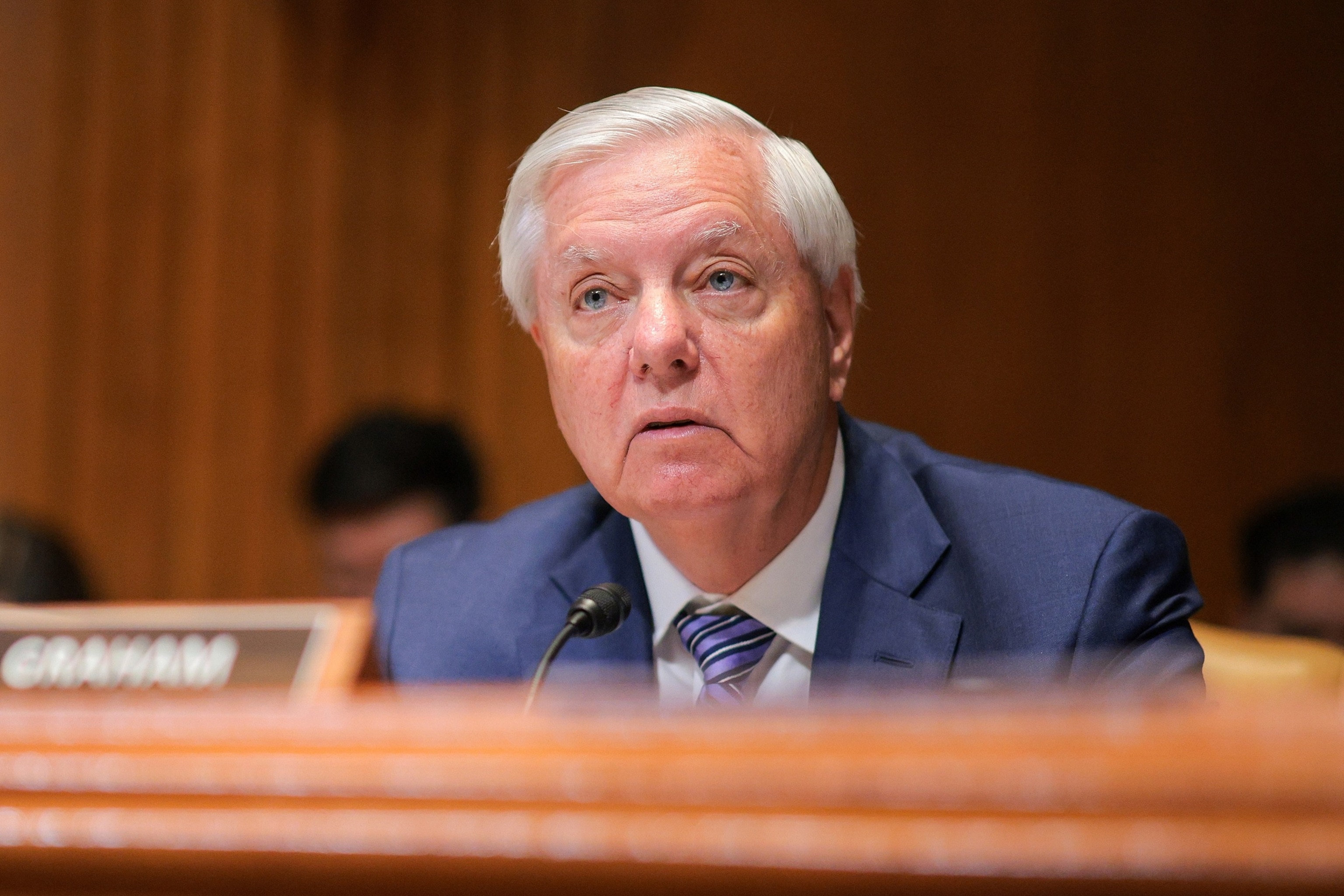 Sen. Lindsey Graham speaks during a Senate Appropriations Committee hearing on the FY2027 budget request on Capitol Hill on May 12, 2026 in Washington.Chip Somodevilla/Getty Images