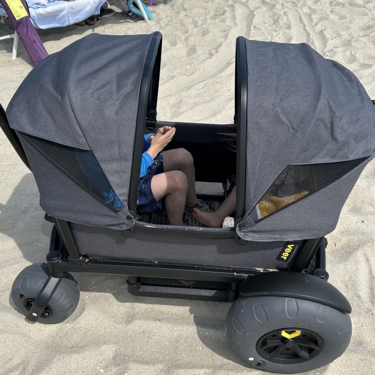 The add-on sand wheels on the Veer Cruiser made it so smooth through the sand.Courtesy Becca Delman