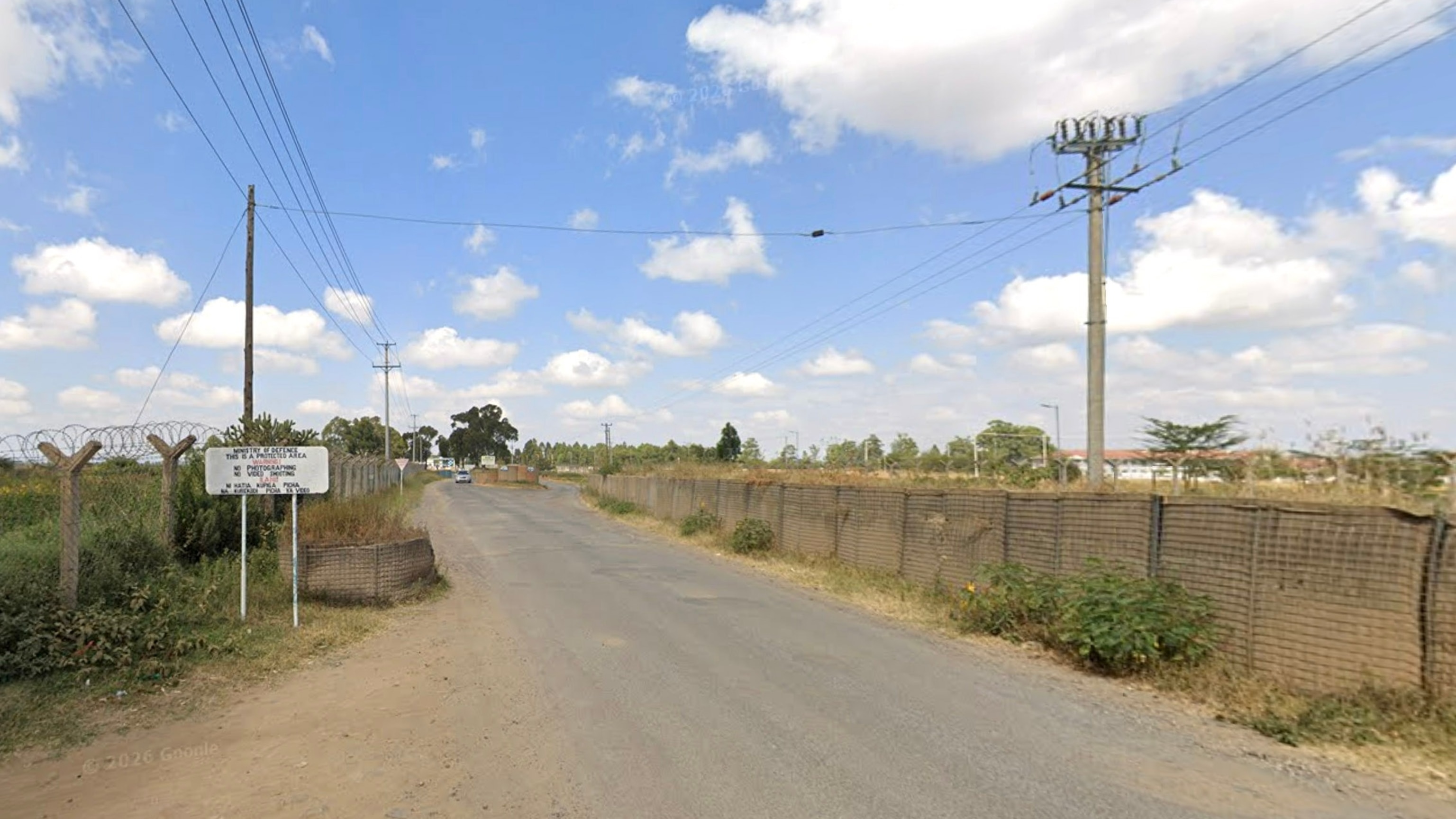 In this screen grab from Google Maps Street View, a military area near Laikipia Air Base is shown in Kenya.Google Maps Street View