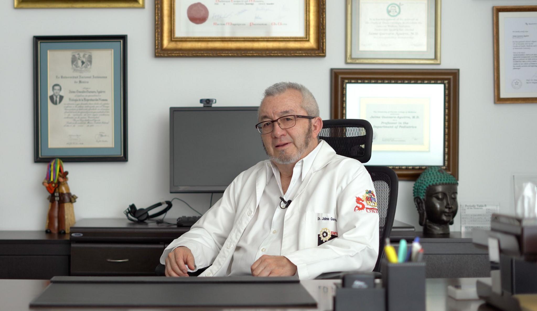 Image caption,Dr Guevara has been studying people with Laron syndrome for 22 years