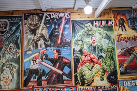 Hand-painted film posters at the Centre for National Culture in Accra.Photograph: Carlos Mureithi/The Guardian
