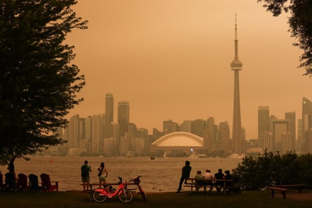 Fires in northern Ontario in Canada caused poor air quality in Toronto, which had the worst air quality of any major city in the world on Wednesday.Photograph: Cole Burston/AFP/Getty Images