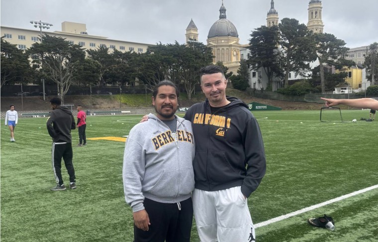 Serafín Andrade and Pedro Ayón at the CCIJust Goals tournament at the University of San Francisco in June.Pedro Ayón