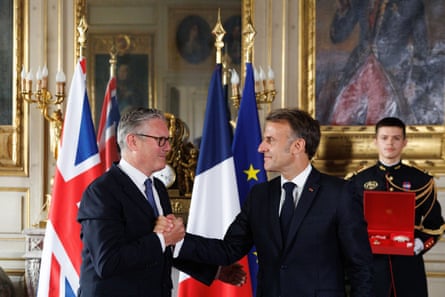 Keir Starmer receiving theLégion d’honneurfrom Emmanuel Macron in Paris this week.Photograph: Simon Dawson/No 10 Downing Street