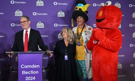 Starmer makes a victory speech after securing his Holborn and St Pancras seat in 2024 election.Photograph: Justin Tallis/AFP/Getty Images