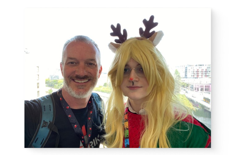 May dressed as Noelle Holiday from "Deltarune" while attending the PAX West gaming conference with her dad in Seattle last September.Courtesy Joseph Pollard