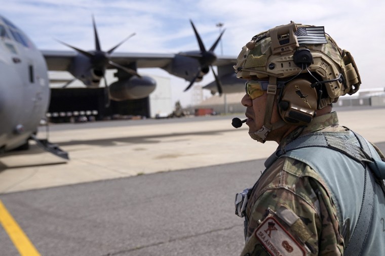 A U.S. service member at an airbase in Jordan in 2024.Dylan Collins / AFP via Getty Images file