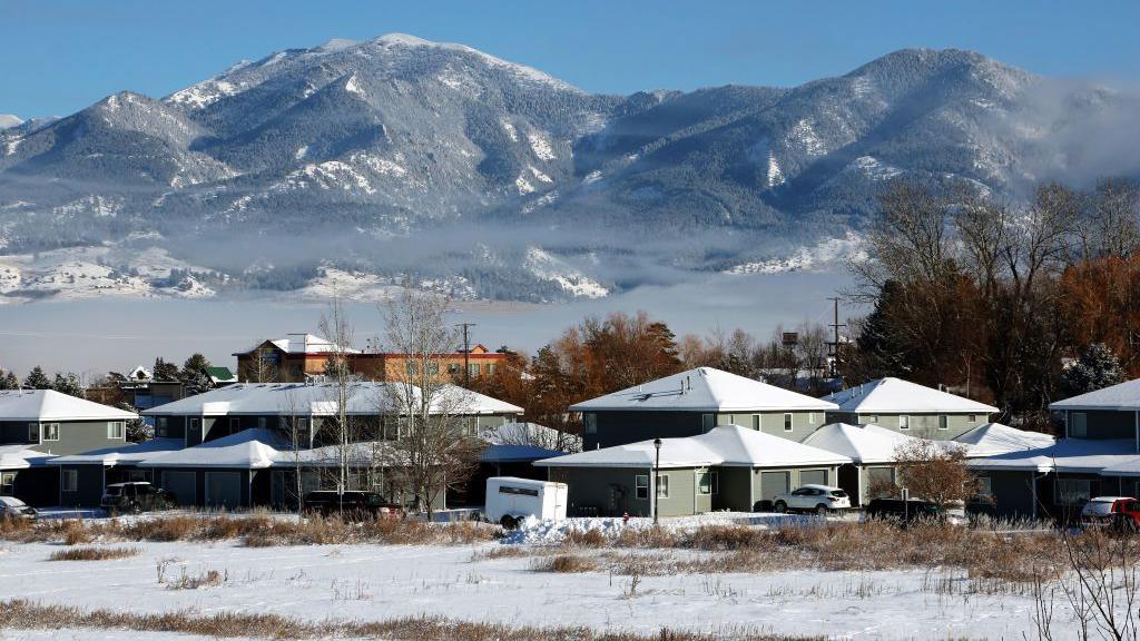 Image caption,Developments have sprung up around Bozeman, and are commanding high prices