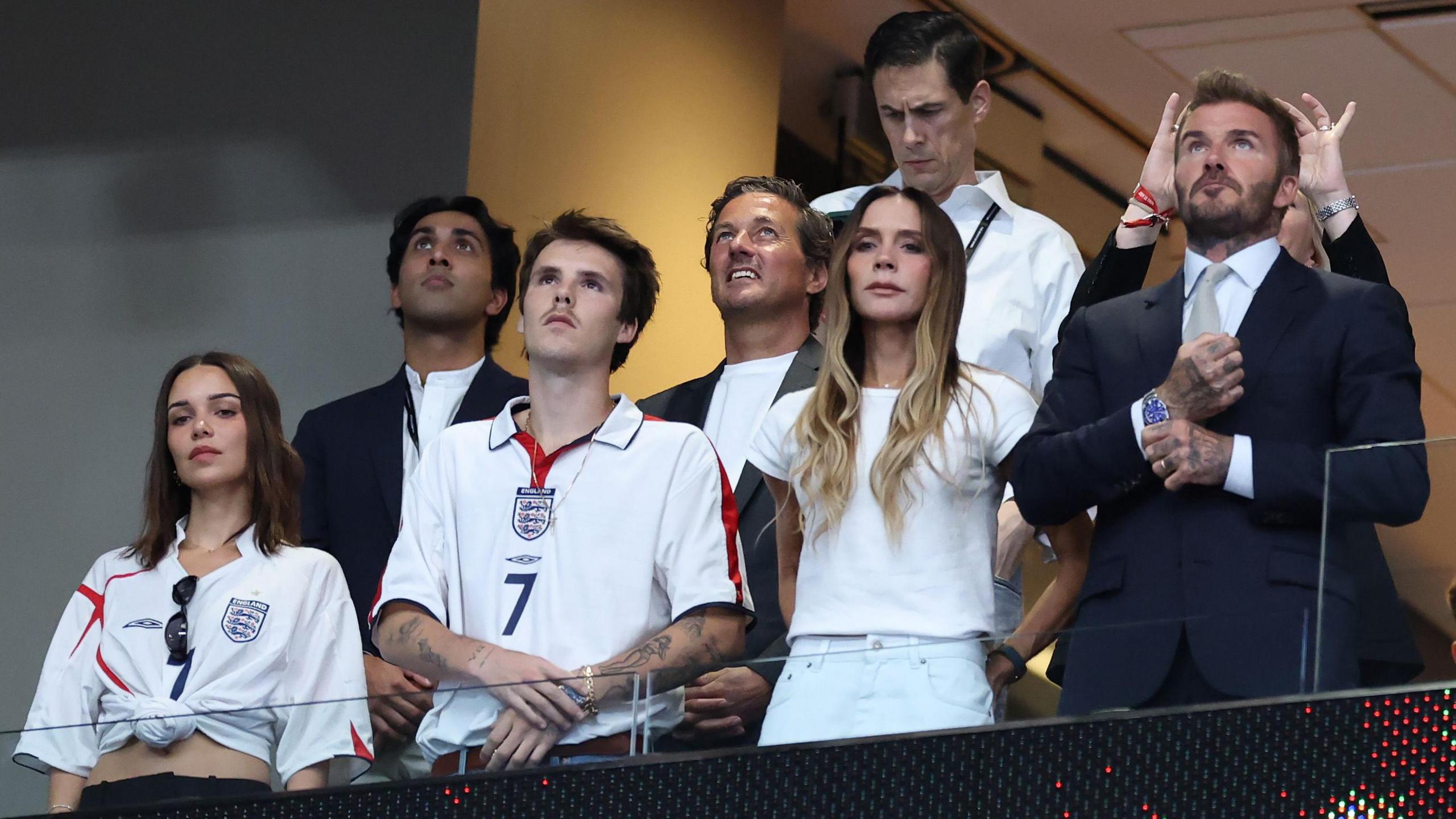 Image caption,The Beckhams and other celebrities have been a consistent fixture at the North American 2026 World Cup