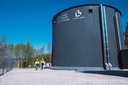 The Polar Night ‘sand battery’ in Pornainen, Finland, can cover almost a month of the small town’s heating demands in summer and nearly a week’s in winter, cutting oil use by storing energy as heat.Photograph: Polar Night Energy