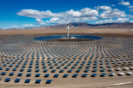 At the Crescent Dunes project in Tonopah, Nevada, molten salt is heated to generate electricity.Photograph: Jim West/UCG/Universal Images Group/Getty Images