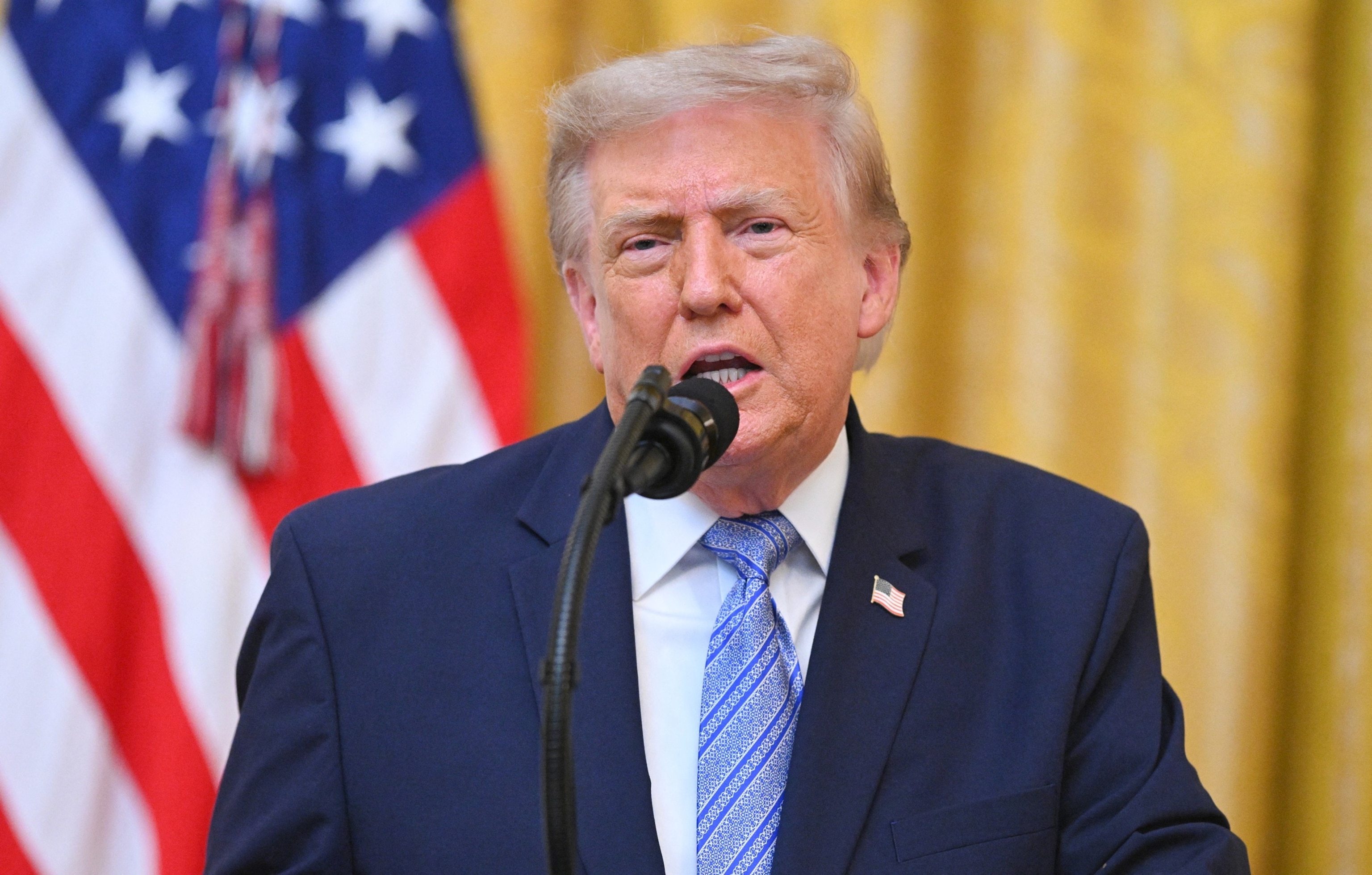 President Donald Trump addresses the nation from the East Room of the White House in Washington, July 16, 2026.Saul Loeb/AFP via Getty Images