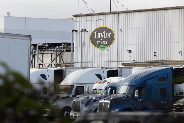 A Taylor Farms sign is displayed at one of their facilities on July 17, 2026 in Salinas, California.Benjamin Fanjoy / Getty Images