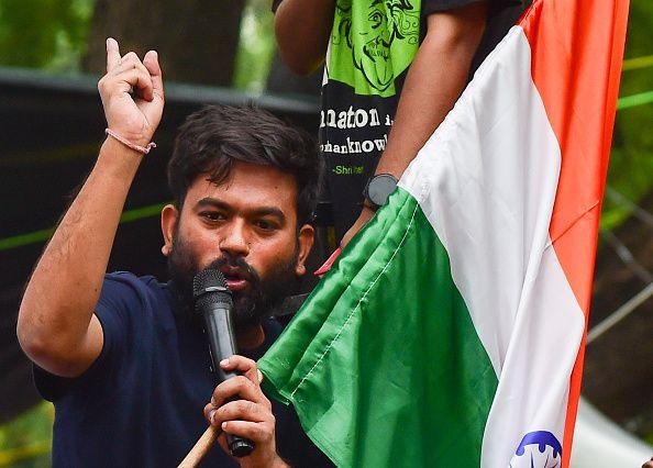 Image caption,The protests were led by Abhijeet Dipke, the founder of CJP