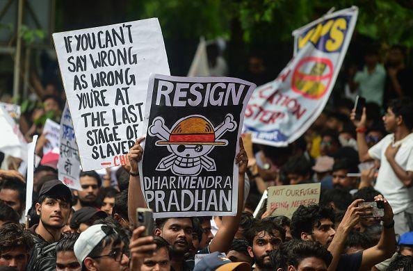 Image caption,The CJP wants India's Education Minister Dharmendra Pradhan to resign