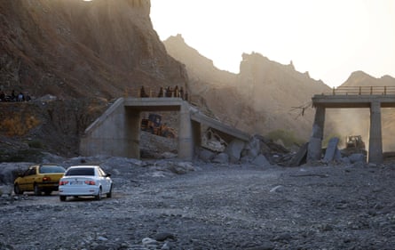 A bridge hit by a US strike in Iran’s Hormozgan province, pictured on Sunday.Photograph: Anadolu/Getty Images