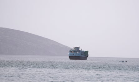 A vessel in the strait of Hormuz, as seen from Musandam, Oman, on 17 July.Photograph: Reuters