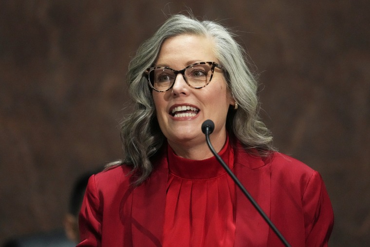 Arizona Democratic Gov. Katie Hobbs gives her State of the State at the Capitol on Jan. 12, 2026, in Phoenix.Ross D. Franklin / AP file