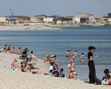 The beach in Yevpatoria.Photograph: Alexey Pavlishak/Reuters