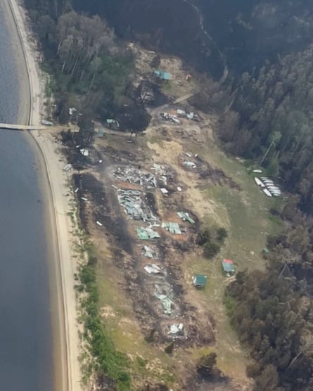 The Whitewater Lake First Nation in north-west Ontario has been burned to the ground.Photograph: Nishnawbe Aski Nation/Reuters