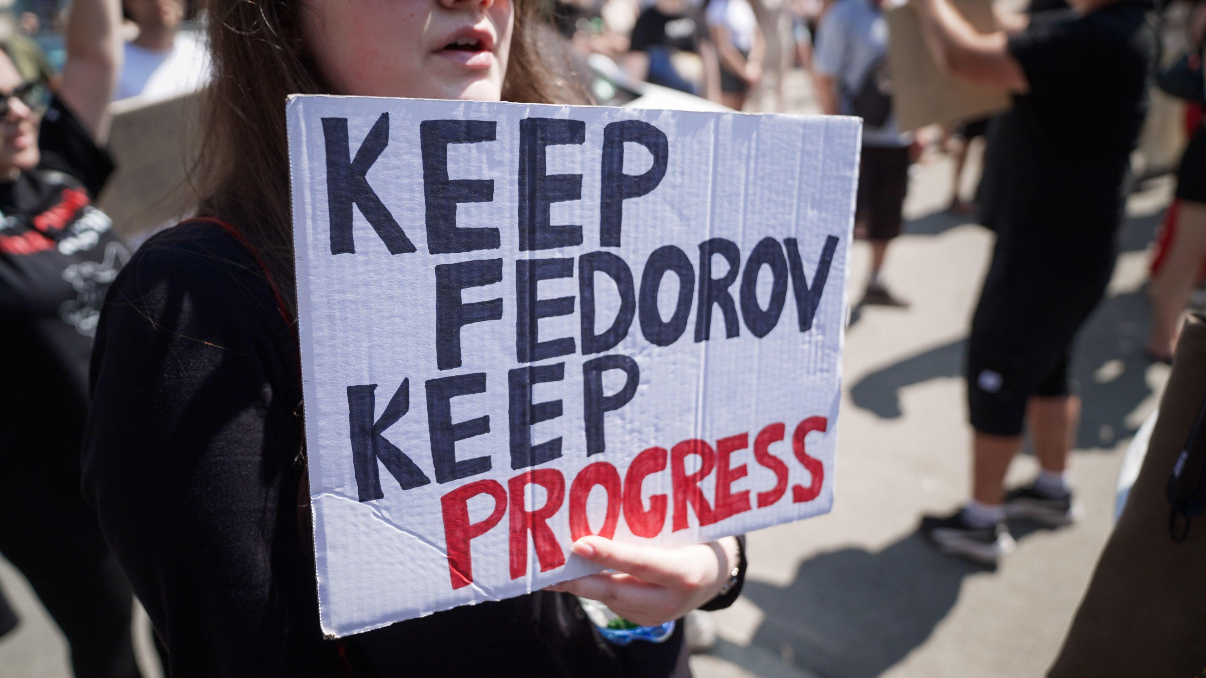 Image caption,A crowd of mostly young people gathered in Kyiv, pictured here, and other Ukrainian cities on Thursday morning