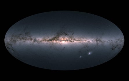 Observations from the European Space Agency’s Gaia satellite have helped map the Milky Way and neighbouring galaxies.Photograph: European Space Agency/AFP/Getty Images