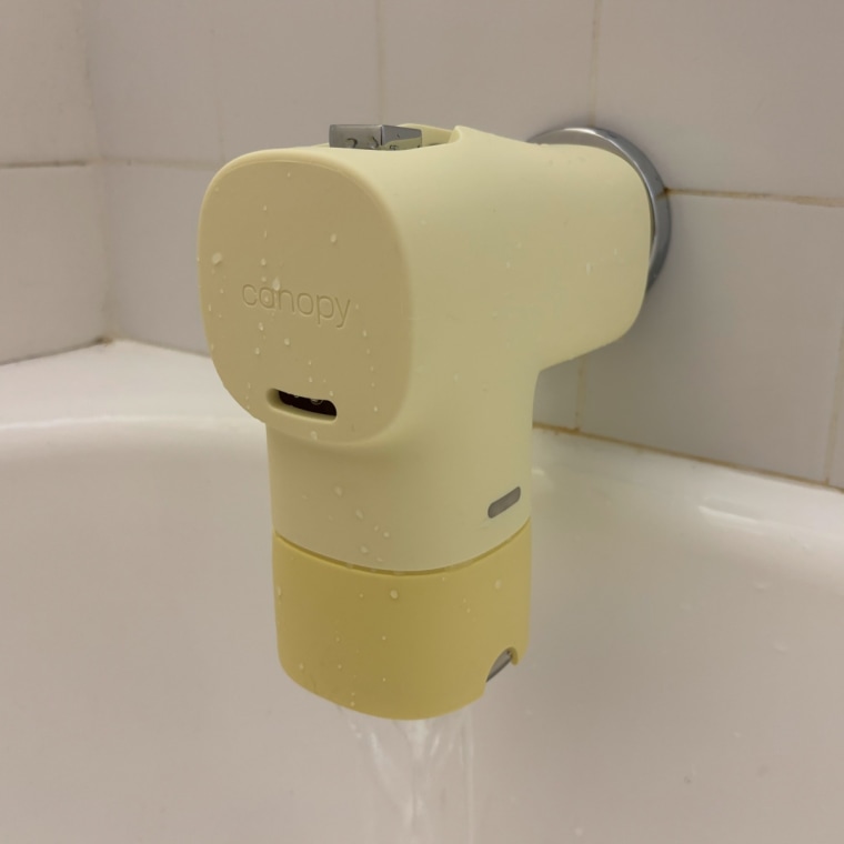 Canopy’s Bath Tub Filter completely covers your tub spout, which is great for those with kids — the soft silicone exterior protects them from bumping their heads on a hard metal fixture.Courtesy Zoe Malin