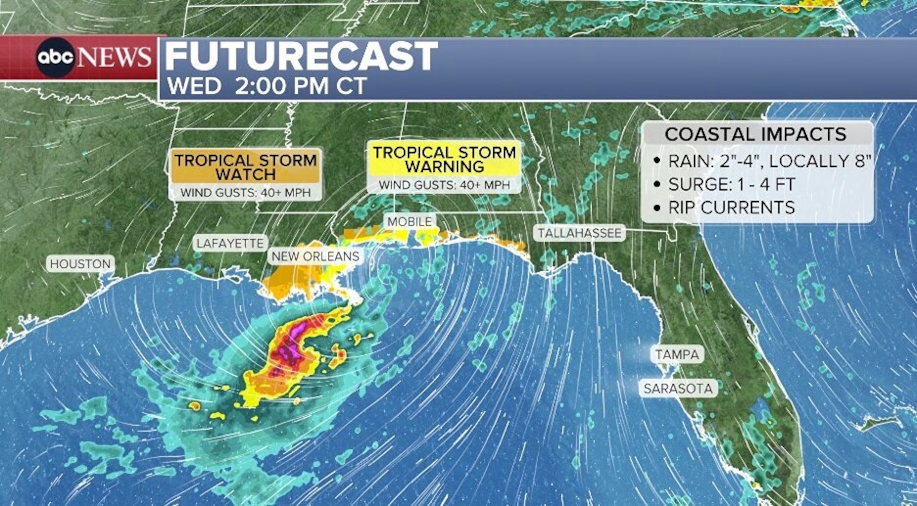 An ABC News graphic shows the forecast on Tuesday, July 21, 2026.ABC News