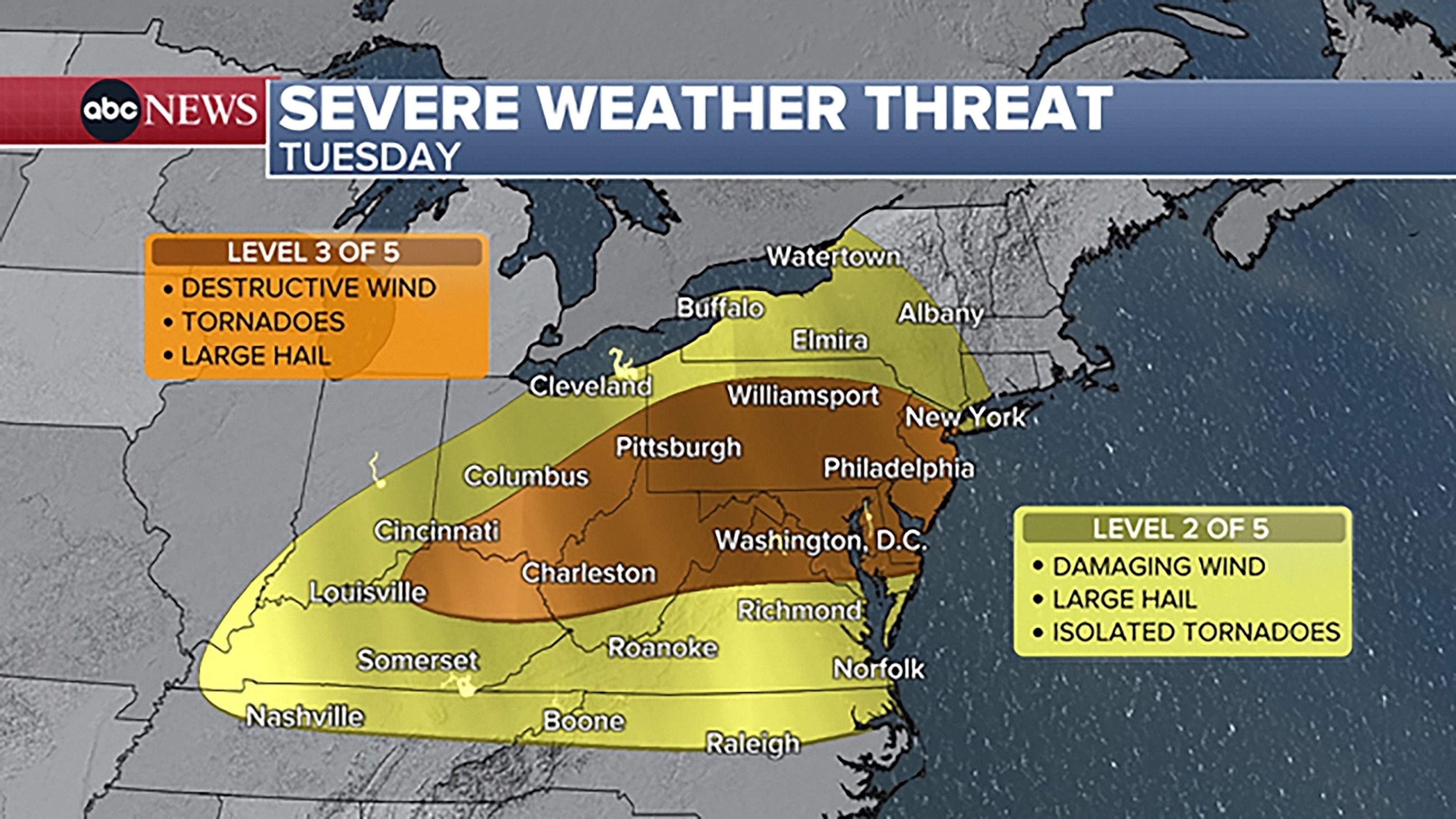 An ABC News graphic shows the forecast on Tuesday, July 21, 2026.ABC News