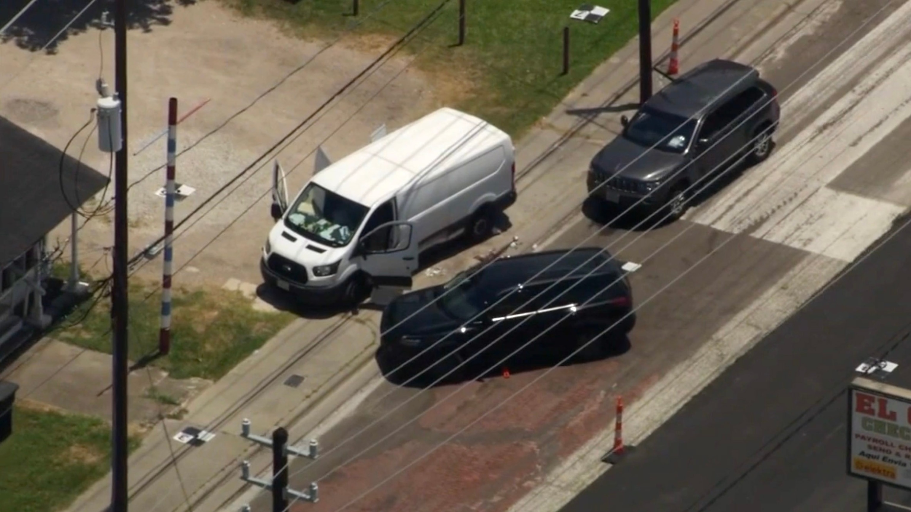 This screen grab from a video shows the scene of a fatal ICE shooting in Houston, on July 7, 2026.KTRK