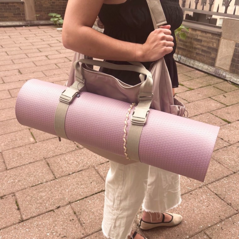Malin loves this gym duffel because it has straps on the sides to hold a yoga mat.Daaiyah James / NBC News