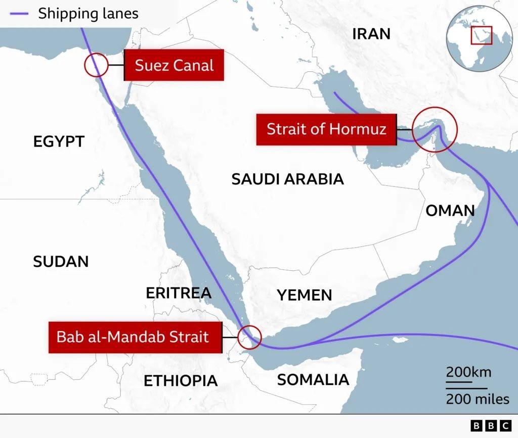 Image caption,The coast of Bab el-Mandeb (file image)