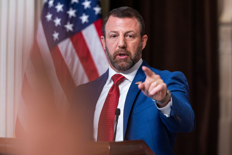 Homeland Security Secretary Markwayne Mullin speaks in Washington on July 17.Jim Lo Scalzo / Bloomberg via Getty Images