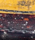 Paint damage allegedly caused to the boat.Photograph: SVT